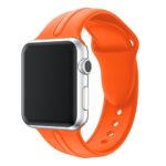 Durable Soft Silicone Sport Strap Replacement Wristband Bracelet for Apple Watch Series 4 Series 3 Series 2 Series 1 Sport and Edition (Orange 42/44mm M/L) Men/Women