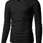 H2H Mens Casual Long Sleeve V-neck T-Shirts Premium Soft Cotton Fabric