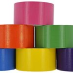 RAM-PRO Heavy-Duty Duct Tape | Assorted Fluorescent Colors Pack of 6 Rolls, 1.88-inch x 10 Yard – Colors Included: Green, Yellow, Purple, Blue, Pink & Orange.