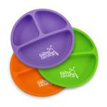 Baby plates divided Set for Baby and Toddler | Sweet Baby Carrot | Soft, Unbreakable & 100% Safe | BPA Free | 3 Pack Set | Assorted Colors (Purple, Green, Orange)
