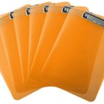 Trade Quest Plastic Clipboard Transparent Color Letter Size Low Profile Clip (Pack of 6) (Orange)