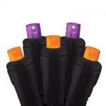 Halloween Light Strings with 50 5MM LED Lights, 25 feet Long, UL Approved (Purple-Orange)