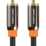 FosPower (6 Feet) Digital Audio Coaxial Cable [24K Gold Plated Connectors] Premium S/PDIF RCA Male to RCA Male for Home Theater, HDTV, Subwoofer, Hi-Fi Systems