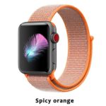 Casual Accessories for Apple Watch Band 38mm Nylon Sport Hook and Loop. Lightweight Breathable Replacement Band for Apple Watch Series 1/2 / 3 Sports Band 38 mm (Spicy Orange)