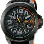BOSS Orange Men’s ‘NEW YORK’ Quartz Resin and Canvas Casual Watch, Color:Black (Model: 1513343)