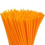 300-Pack Disposable Drinking Straws – Plastic Drinking Straws, Colored Neon Straws, Extra Long, Quarter Inch Opening, Orange, 10 x 0.2 Inches