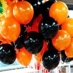 EBTOYS Latex Balloons for Halloween Party Decorations,Orange & Black Colors,12inch,100-Pack