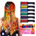 Kyerivs Hair Chalk Comb Temporary Hair Color Dye For Kid Girls Party and Cosplay DIY Festival Dress up Works on All Hair Colors Washable Black Handle Mini 6PCS