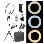 Zomei 18-inch LED Ring Light 50W 3200-5500K White Color and Orange Color Changing Directly Lighting Kit with Tripod Stand Ball Head and Phone Adapter for Camera Smartphone YouTube Video Shooting