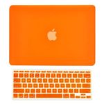 TOP CASE – 2 in 1 Bundle Deal Rubberized Hard Case Cover and Matching Color Keyboard Cover Compatible with Apple MacBook Air 11″ (A1370 and A1465) with TOP CASE Mouse Pad – Orange