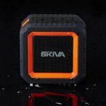 Skiva SoundCube Waterproof Bluetooth Speaker with 12 Hours Playtime (Portable/Wireless / IP65 Splashproof / 2200mAH / Microphone) for iPhone X 8+, Samsung Galaxy [Color: Orange Black] [Model:SP104]
