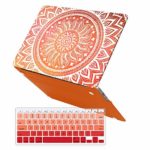 iCasso MacBook Air 13 inch Rubber Coated Soft Touch Hard Shell Protective Case Cover for MacBook Air 13 Inch Model A1369/A1466 with Keyboard Cover (Orange Medallion)