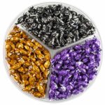 Halloween Candy Combo – Halloween-Themed Gift Tray with Black, Orange and Purple Color Foil Mini Candies with Fruit-Filled Flavors (Kosher, NET WT 600g, About 310 Pieces)