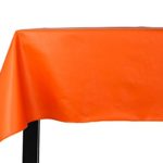 Yourtablecloth Heavy Duty Vinyl Rectangle or Square Tablecloth – 6 Gauge Heavy Duty Tablecloth – Flannel Backed – Wipeable Tablecloth with Vivid Colors & Many Sizes 52 x 108 Orange