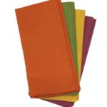 Aunt Martha’s Fall Collection Dinner Napkins, Set of 4, Orange, Green, Yellow And Purple