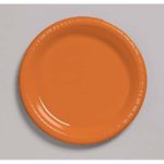 Creative Converting Touch of Color 20 Count Plastic Lunch Plates, Sunkissed Orange