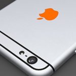 Orange Apple Logo Color Changer Vinyl Sticker Decal iPhone 6,Plus,5s,5c