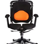 HARA CHAIR ZENON LB (ZN2LB T) Office Chair Twin Based Pressure Relief of the Intervertebral Discs and Improved Buttock Circulation Color: Orange/Black Mesh