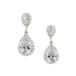 EVER FAITH Zircon Austrian Crystal Elegant 2 Teardrop Dangle Earrings