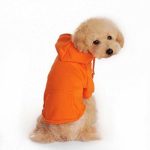 TOPSOSO Fashion Shop Pet Coat Polyester/Cotton Basic Dog Hoodie?Dog Jacket,Dog Fleece Young Dog Large Dog,6 Sizes avaiable 4 Color Choose (Orange, L (Back 13″))