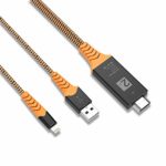 Dansrue Compatible with iPhone iPad to HDMI Cable, 1080P HDMI Adapter Connector Cable, Digital AV Adaptor Cord for iPhone, iPad, iPod to TV Projector Monitor, Orange
