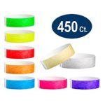 WristCo Super Variety Pack 3/4″ Tyvek Wristbands – 9 most popular colors – 450 Ct. Neon Green, Red, Blue, Orange, Yellow, Pink, Purple, Gold, Silver Paper Wristbands For Events