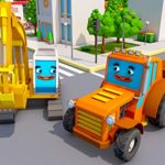 Learn geometric shapes with the Excavator and Orange Tractor