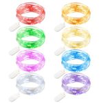 GDEALER 8 Pack Fairy Lights Battery Operated 7.2′ 20 LED String Lights Firefly Lights 8 Colors Halloween Lights Copper Wire LED Lights DIY Wedding Dinner Party Bedroom Christmas Decor