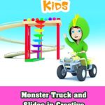 Monster Truck and Slides in Creative Video with Baby Dino