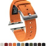Barton Canvas Watch Bands – Choose Color – Compatible with All Apple Watches – 38mm, 40mm, 42mm, 44mm – Pumpkin Orange 42mm