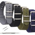 STYLELOVER 4 Pack NATO Watch Bands, Ballistic Nylon Watch Straps – Choices of Colors & Widths 16mm 18mm 20mm 22mm or 24mm