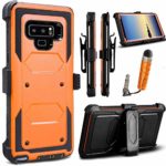 Samsung Galaxy Note 9 Case, KooJoee Heavy Duty Shockproof Holster [Kickstand][Belt Swivel Clip] Full-Body Armor Rugged Protection Carrying Case for Samsung Galaxy Note 9 2018 (Orange)