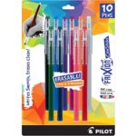 PILOT FriXion Color Sticks Erasable Gel Pens 10-pack of Assorted Colors (32454) Black, Gray, Hunter Green, Blue, Purple, Magenta, Salmon Pink, Red, Orange, Navy, Erase Mistakes without White Out