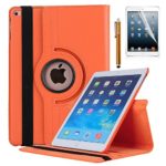 New iPad 9.7 2018 2017 / iPad Air Case – AiSMei Rotating Stand Case Cover with Auto Wake Sleep for Apple iPad 9.7″ (6th Gen, 5th Gen) / iPad Air 2013,Bonus Stylus + Film – Orange