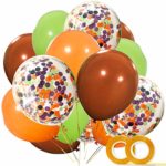 Woodland Party Decorations Balloons 40 Pack- 12 Inch Brown Orange Fruit Green Latex Balloons with Confetti Balloon for Baby Shower Woodland Creatures Party Supplies Forest Party Favors
