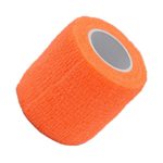 Self-Adherent Cohesive Bandage, 5*450cm Self-Adherent Elastic Bandage Non-woven Fabrics Tattoo First Aid Medical Treatment Pet Vet Wrap Self Adherent Cohesive Bandages (6 Colors)(Orange)