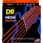 DR Strings NOE-10 Coated Nickel Hi-Def Orange Electric Guitar Strings, Medium