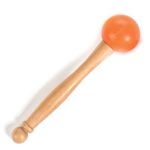 Rubber Mallet for Crystal Singing Bowl, Vegan, Durable Wood Handle, Beautiful Colors (Orange)