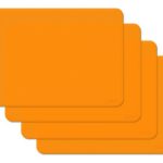 Gasare, Silicone Placemats, Kids Placemats, Non-slip Waterproof, Very Flexible Silicone, Assorted Colors, Size 16 x 12 Inches, Set of 4,Orange