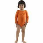 COUVER Unisex Baby Infant Toddler Long Sleeve Lap Shoulder Solid Color Bodysuit Onesie,Orange,18 Months