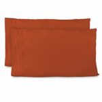 Standard Size Pillow Cases – Luxury Burnt Orange Pillowcases – Fits Queen Size Pillows – Super Soft Hotel Luxury Pillow Case – Cool & Wrinkle Free – Hypoallergenic – Rust – Set of 2