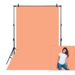 Funnytree 6.5X10FT Polyester Orange Solid Color Pure Photography Backdrop Fabric Baby Indoor Portrait Background Photo Studio props