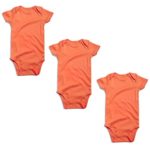OPAWO Baby Bodysuits Short Sleeve for Unisex Boys Girls 3 Pack (0-3 Months, Orange)