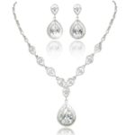 EVER FAITH Austrian Crystal Zircon Wedding Teardrop Necklace Earrings Set