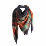 Big Promotion!!! ??Maonet Women Winter Warm Color Stitching Long Wool Shawl Plaid Soft Neck Scarf (Orange)