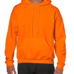 Gildan Men’s Heavy Blend Fleece Hooded Sweatshirt G18500, Safety Orange, X-Large