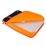 Contrast Color Flexible Neoprene 13.3 inch Laptop Carrying Sleeve Bag (Orange)
