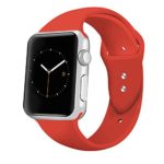 iGK Sport Band Compatible for Apple Watch 42mm, Soft Silicone Sport Strap Replacement Bands Compatible for iWatch Apple Watch Series 3, Series 2, Series 1 42mm Orange Red Large