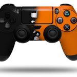 Vinyl Skin Wrap for Sony PS4 Dualshock Controller Ripped Colors Black Orange (CONTROLLER NOT INCLUDED)