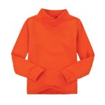 CuteOn Children Unisex Solid Color Kids School Uniform Long Sleeve Turtleneck T-Shirt Orange 3 Years